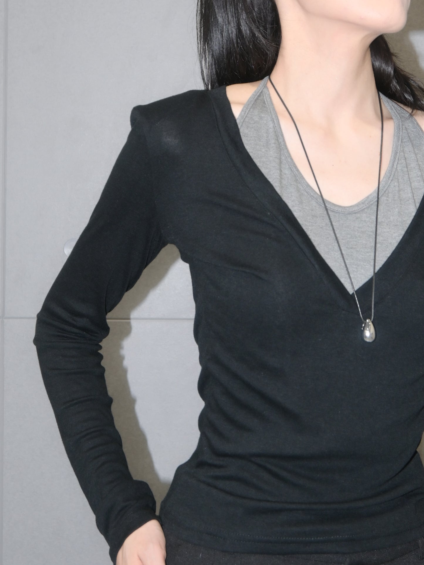 Halterneck Long Sleeve Top