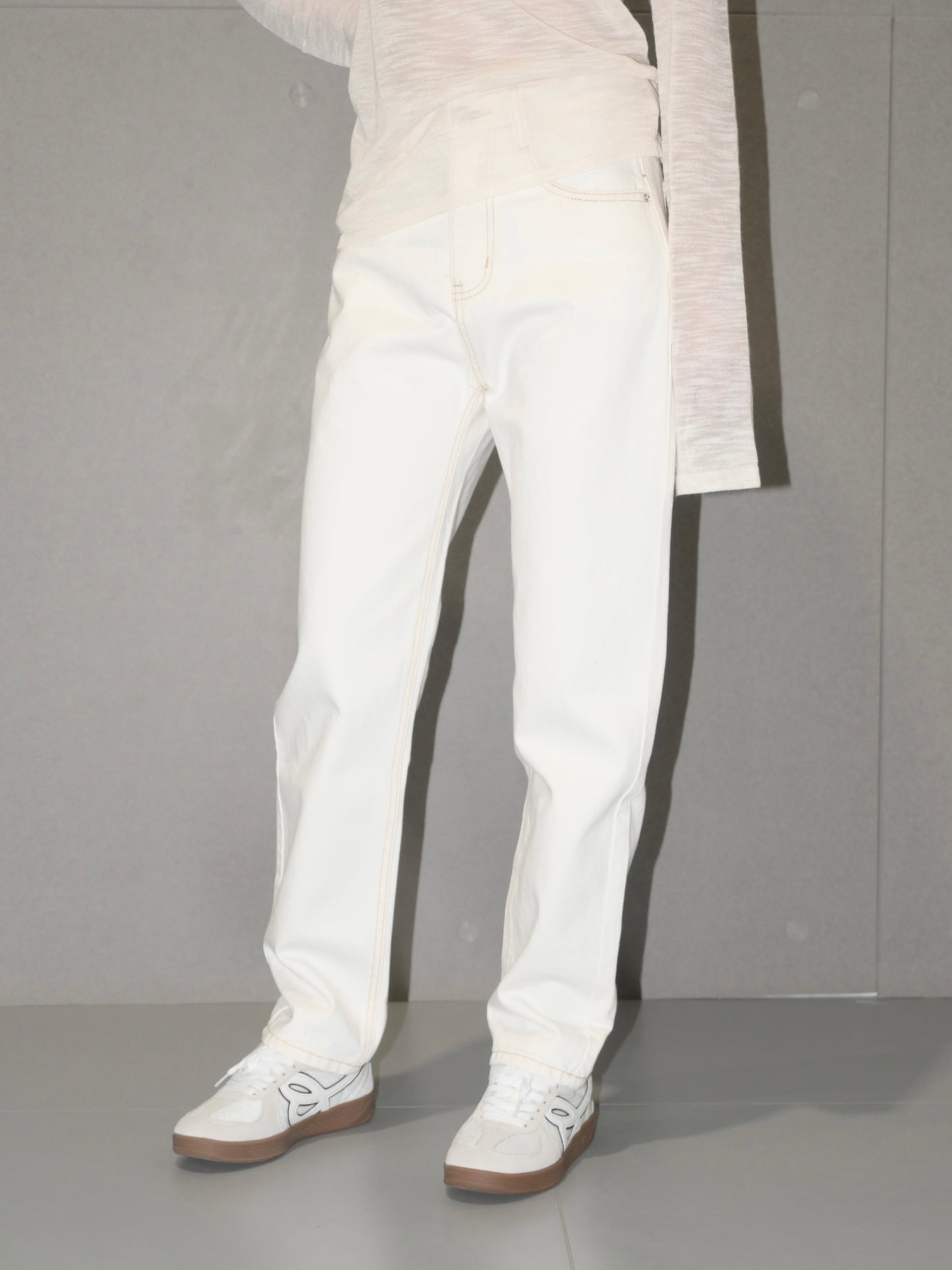 High Waisted White Pant