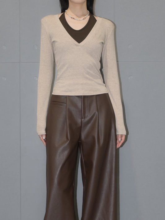 Halterneck Long Sleeve Top