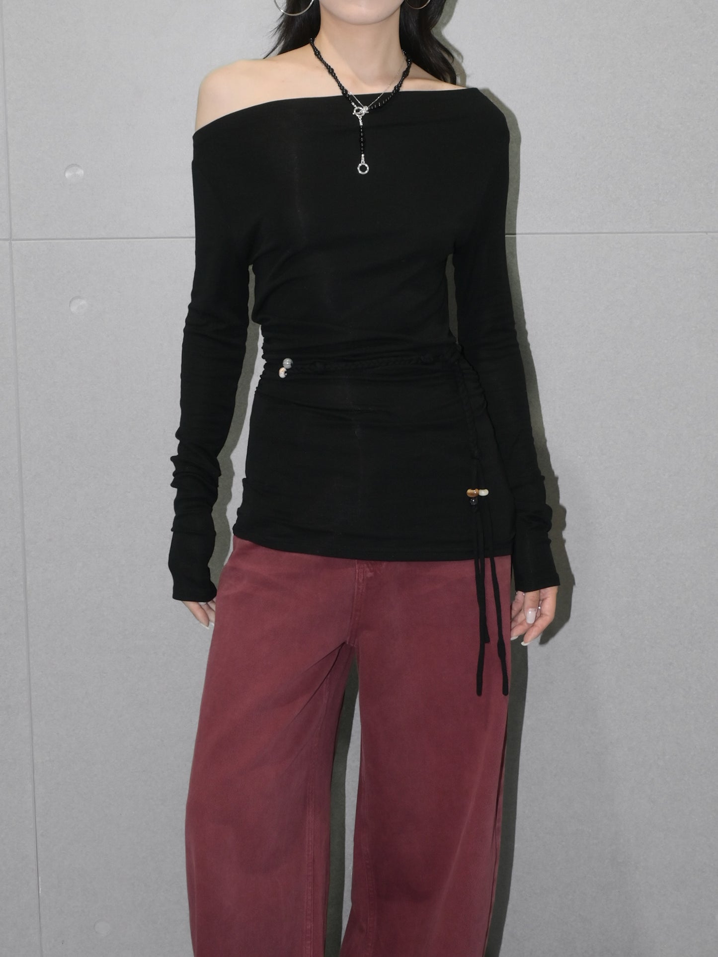 One Shoulder Wool Top