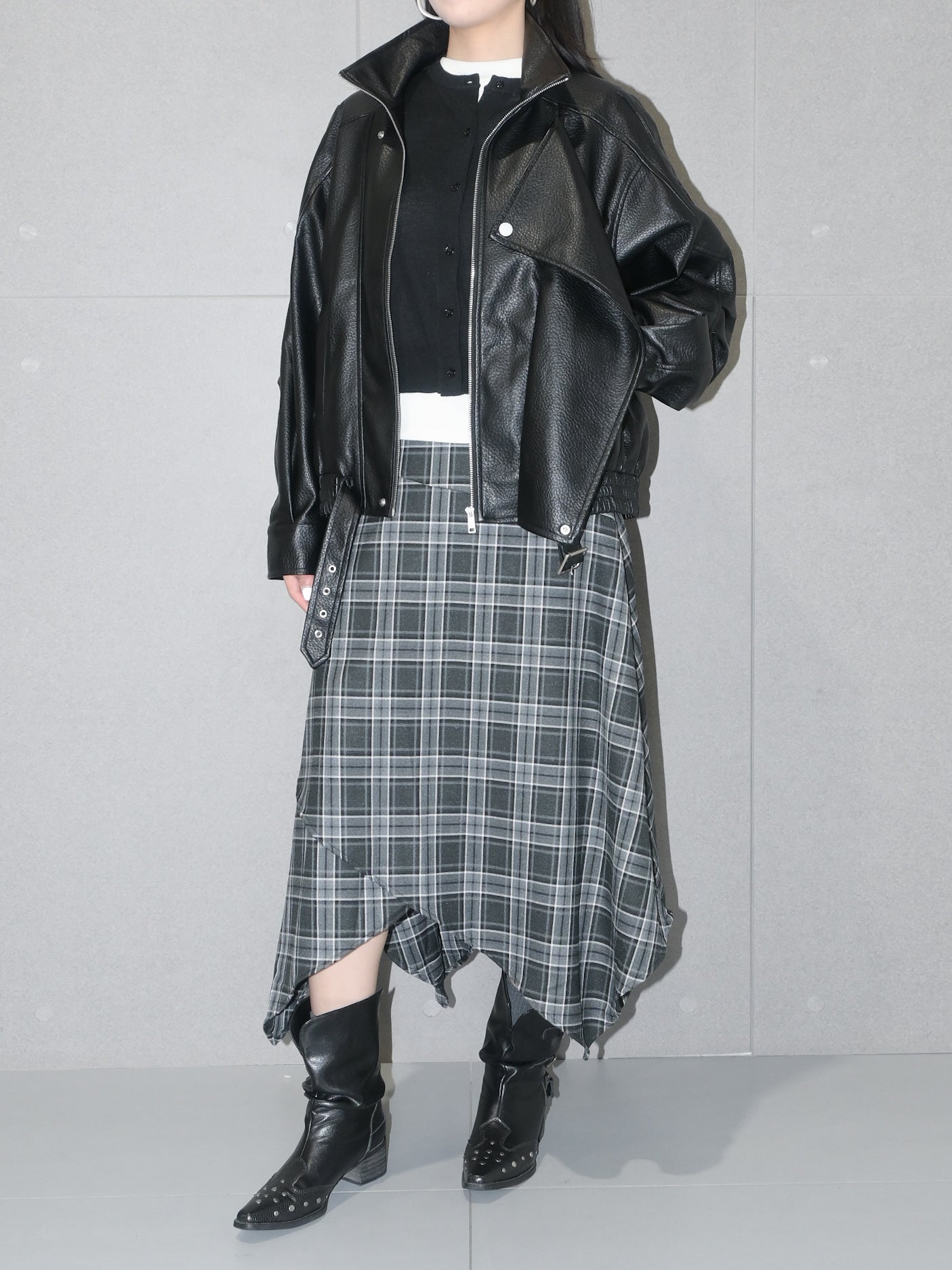 Layered Plaid Skirt