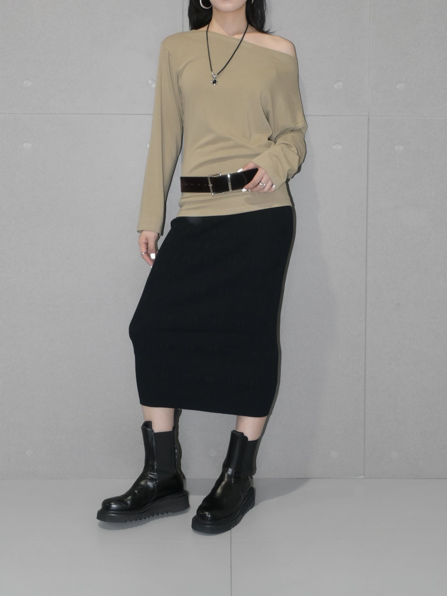 Ribbed Pencil Skirt