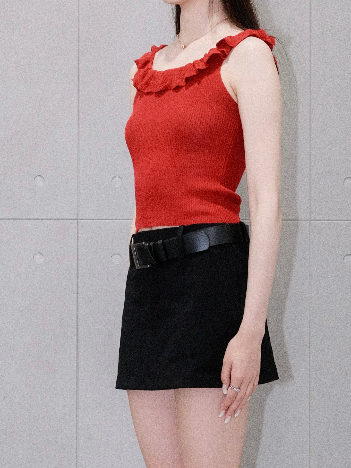 Ruffle Knit Tank Top