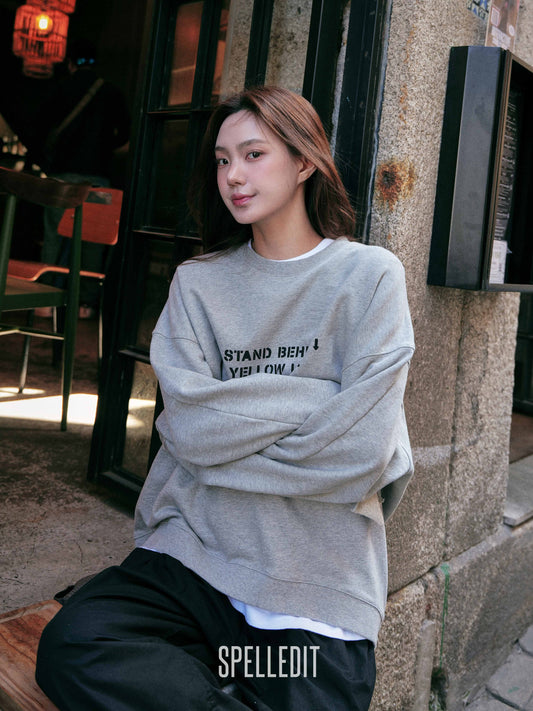 SPELLEDIT RAW EDGE SLEEVE SWEATSHIRT
