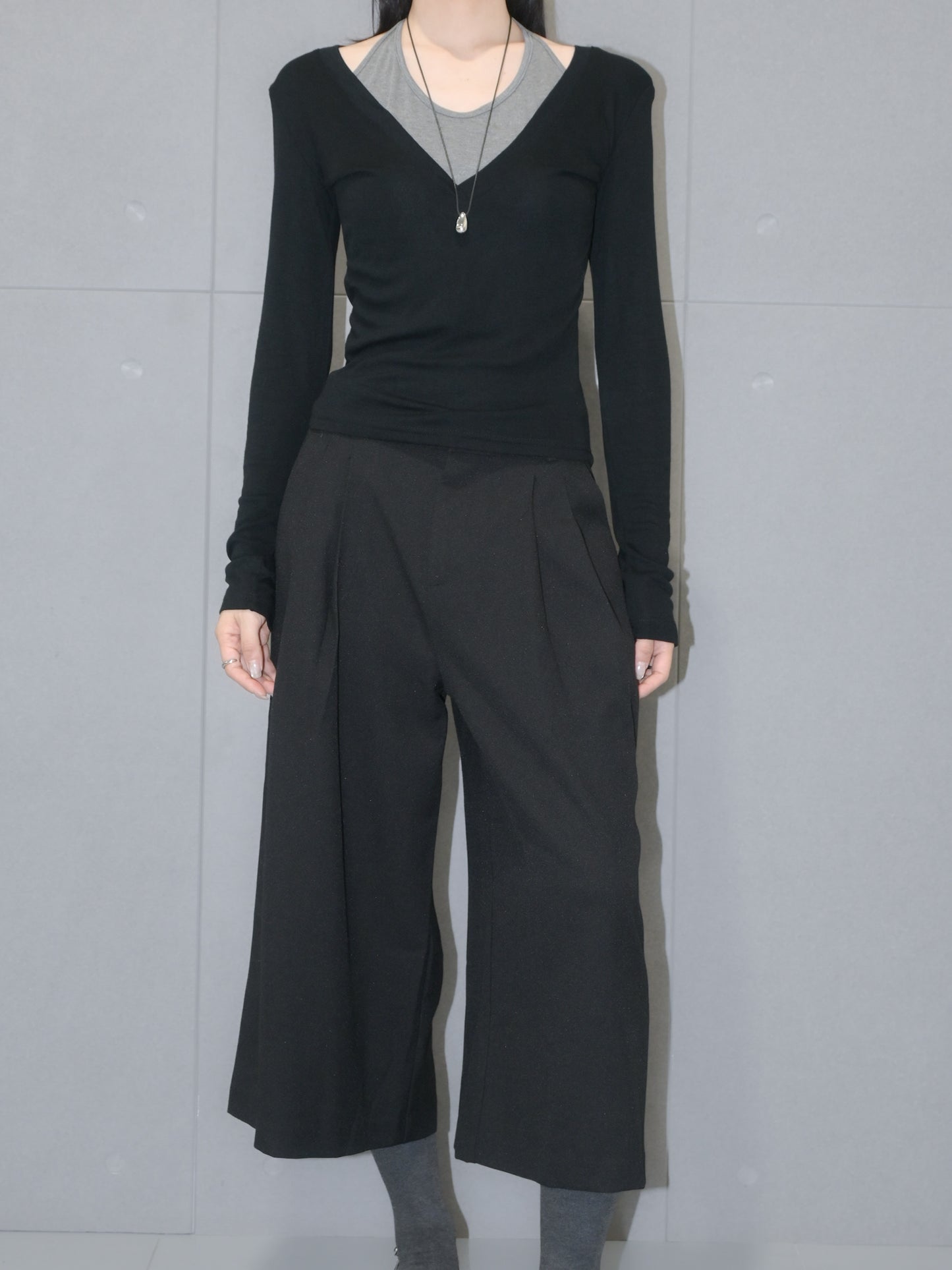 Halterneck Long Sleeve Top