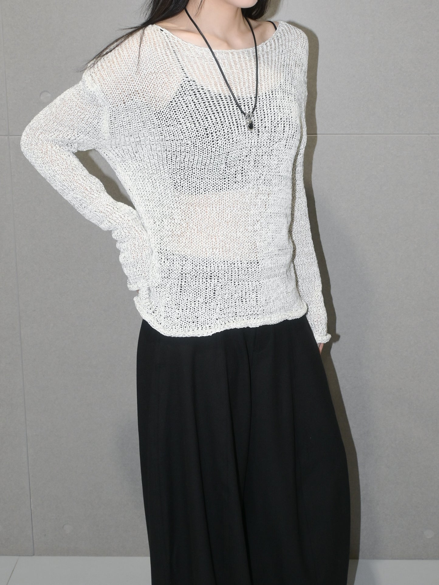 Mixed-Color Knit Top