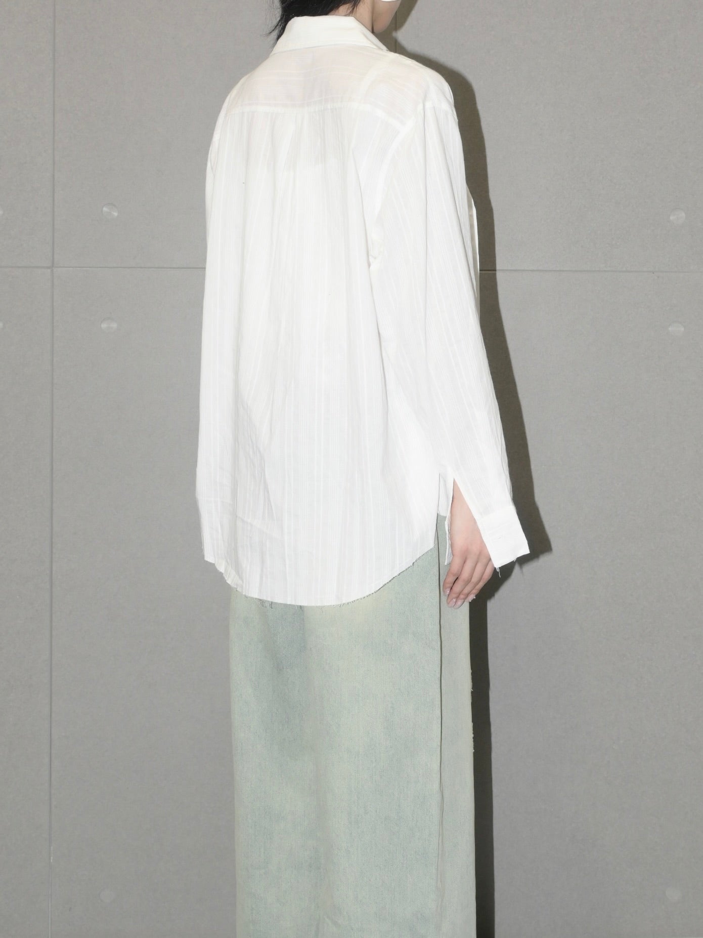 Cotton Shirt with Textured Stripes