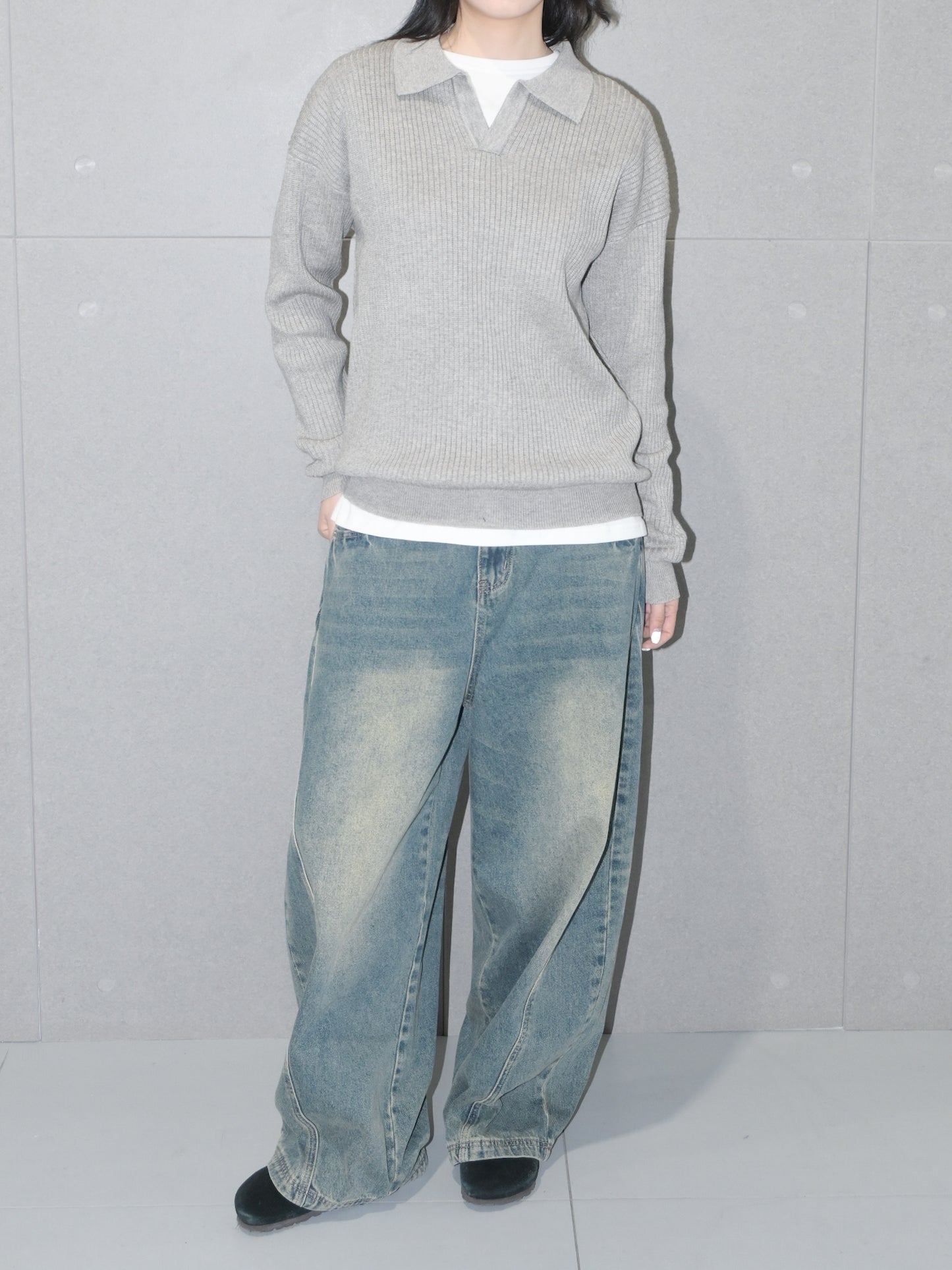 Merino Wool Polo Sweater