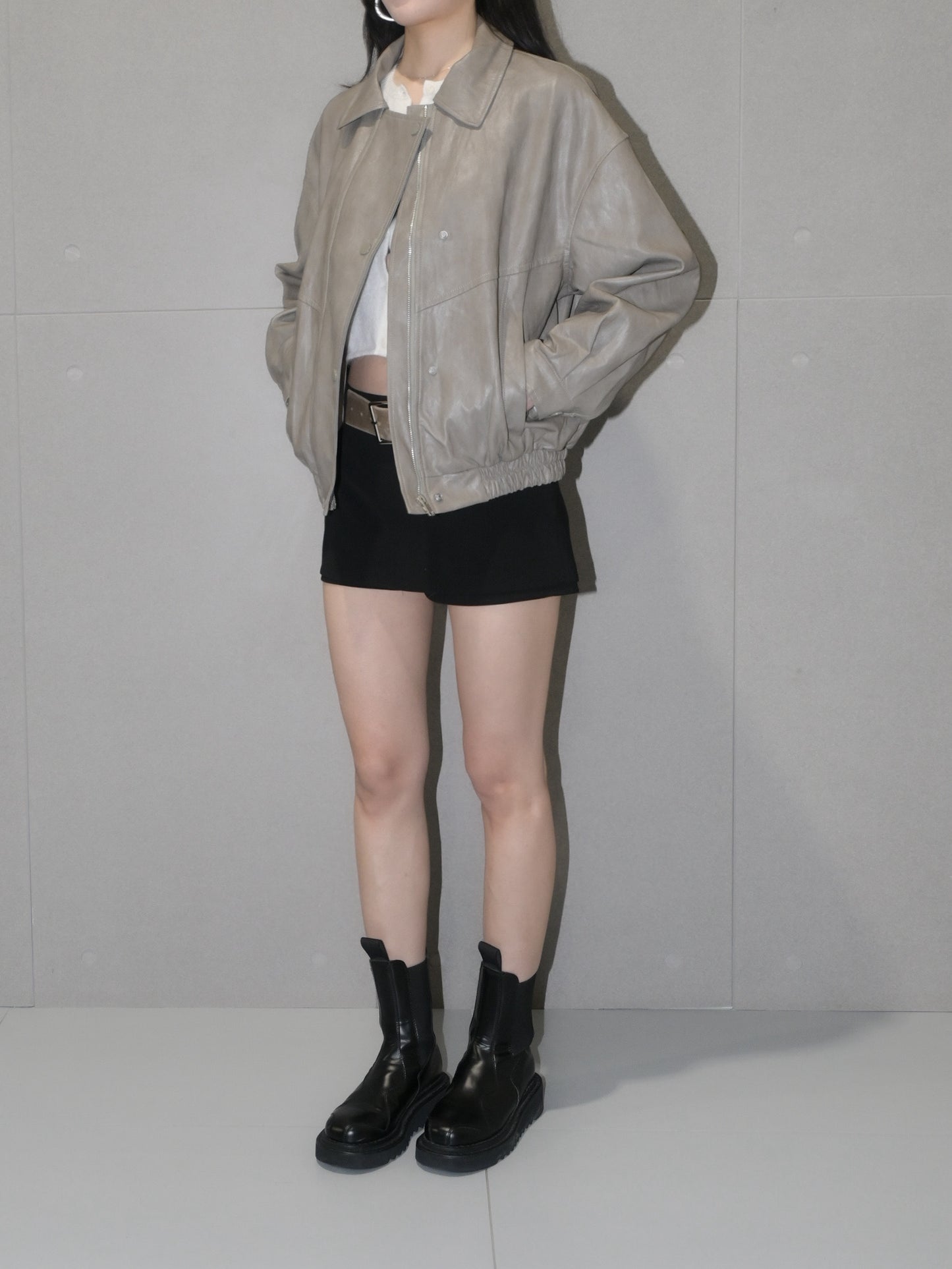 Washed Vegan Leather Jacket