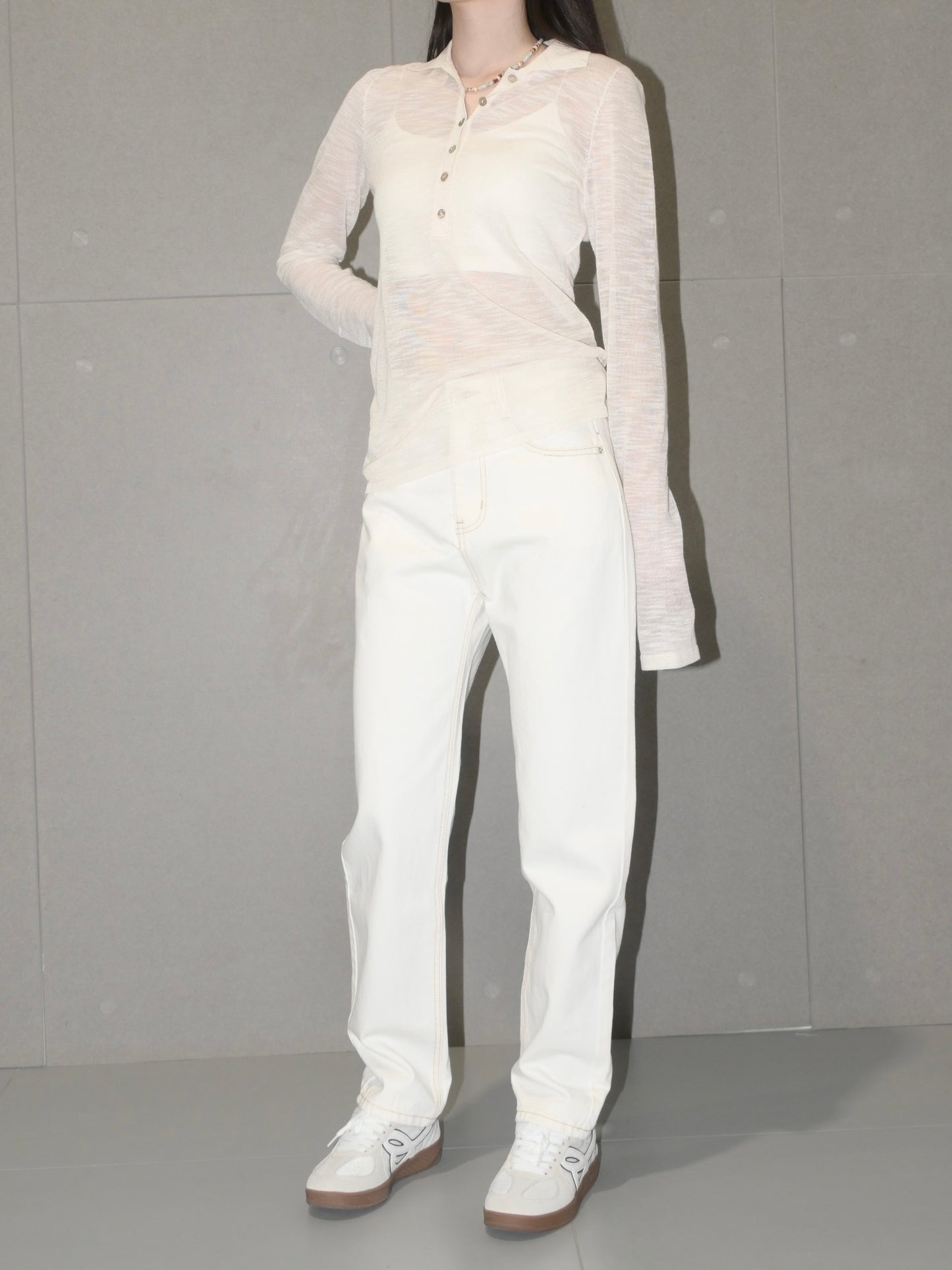High Waisted White Pant