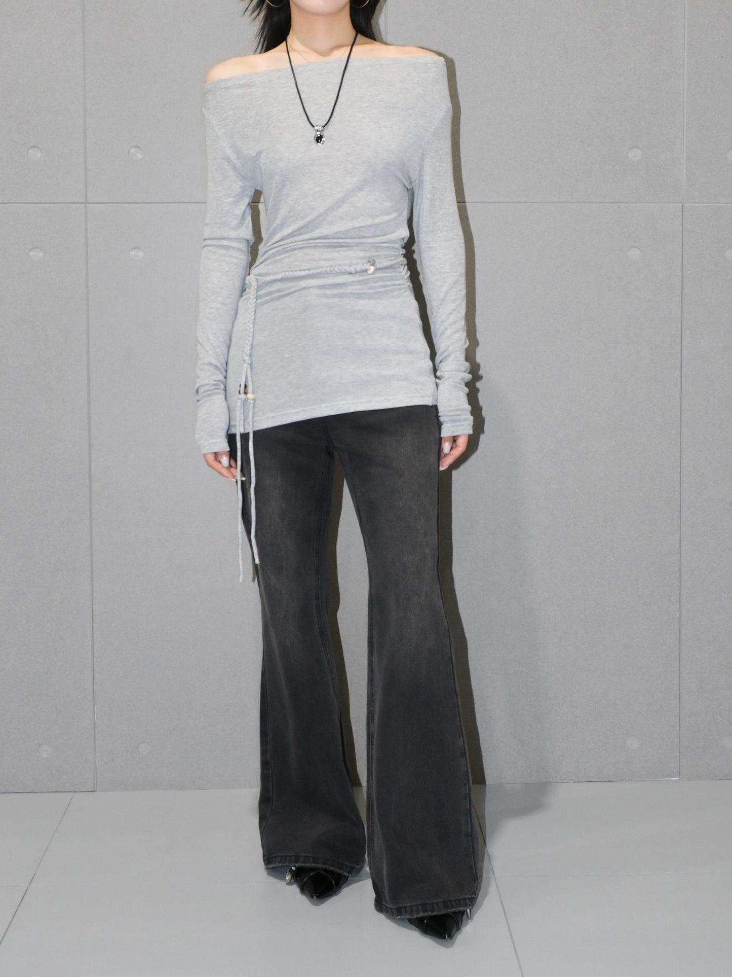 One Shoulder Wool Top