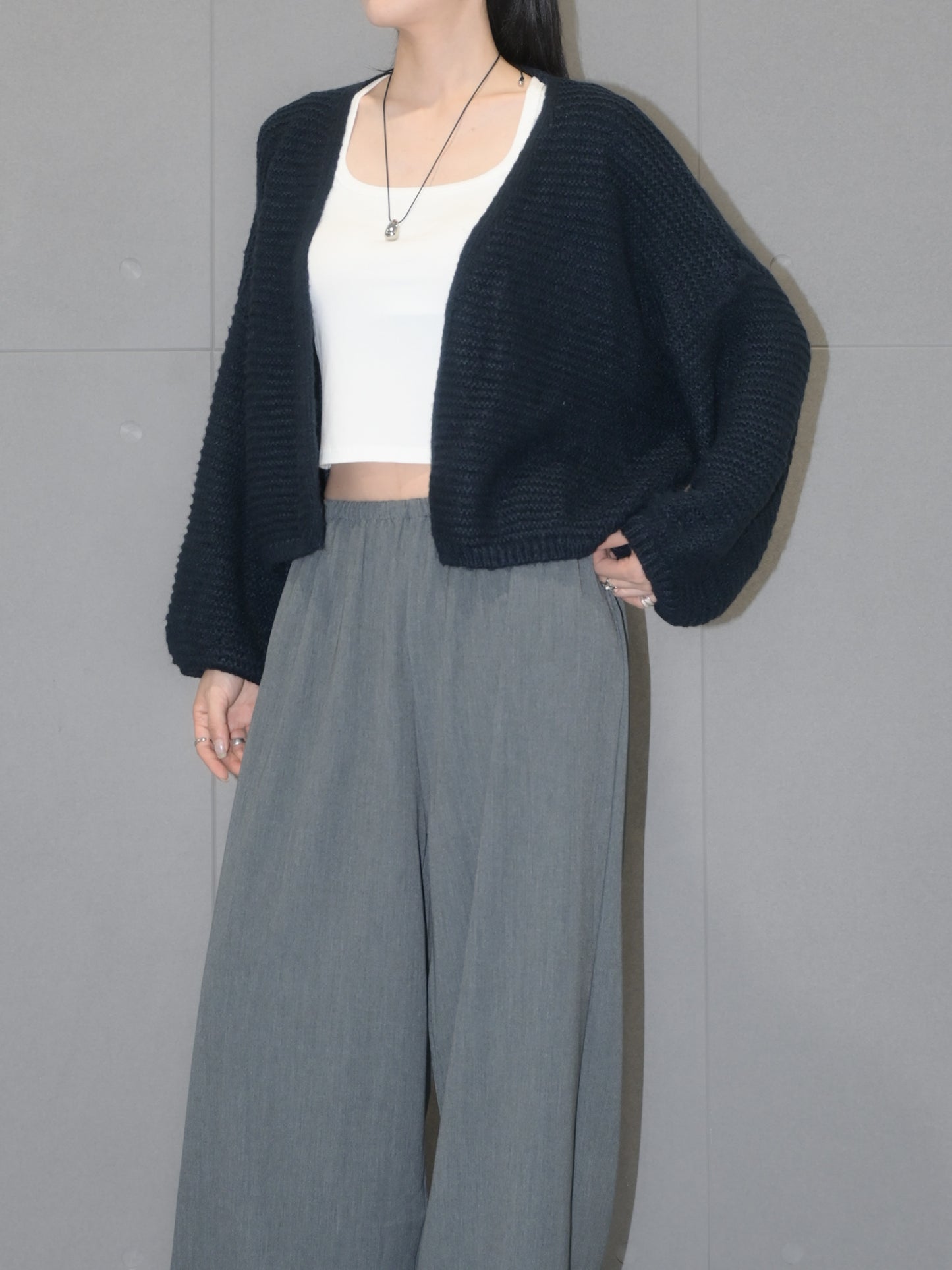 Open-Front Wool Cardigan