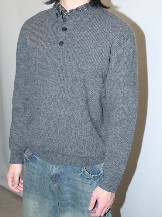 Ribbed Henley Sweater