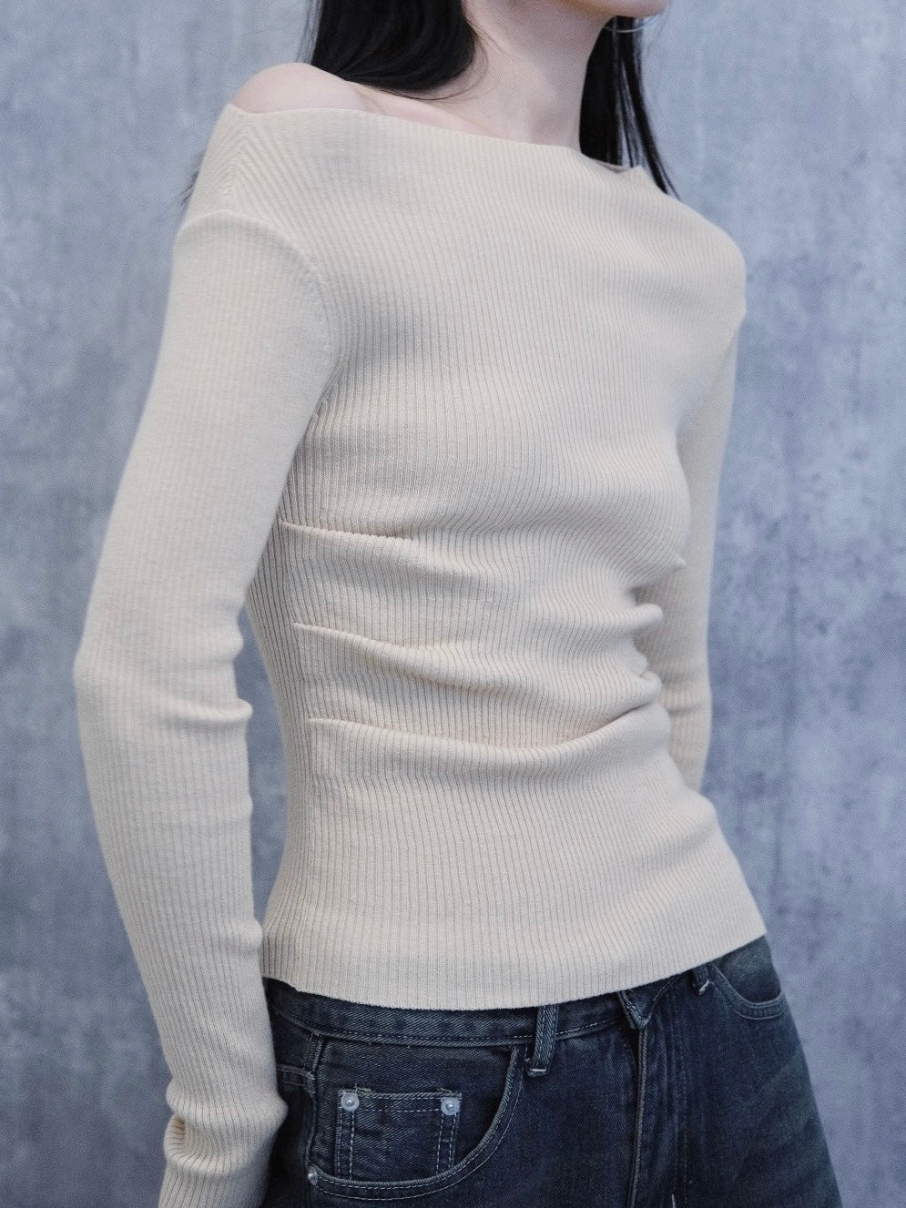 Off the Shoulder Knit Top