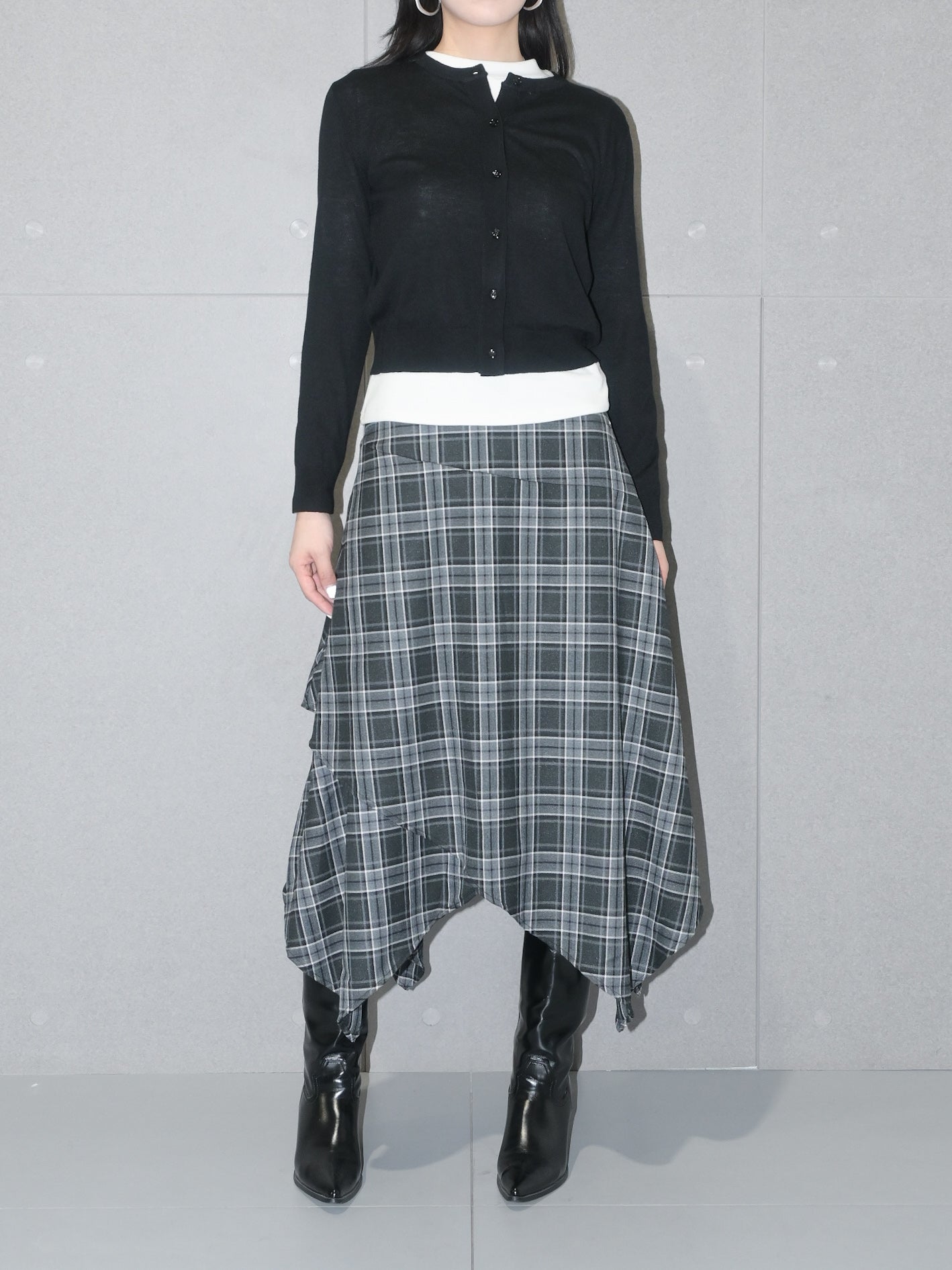 Layered Plaid Skirt