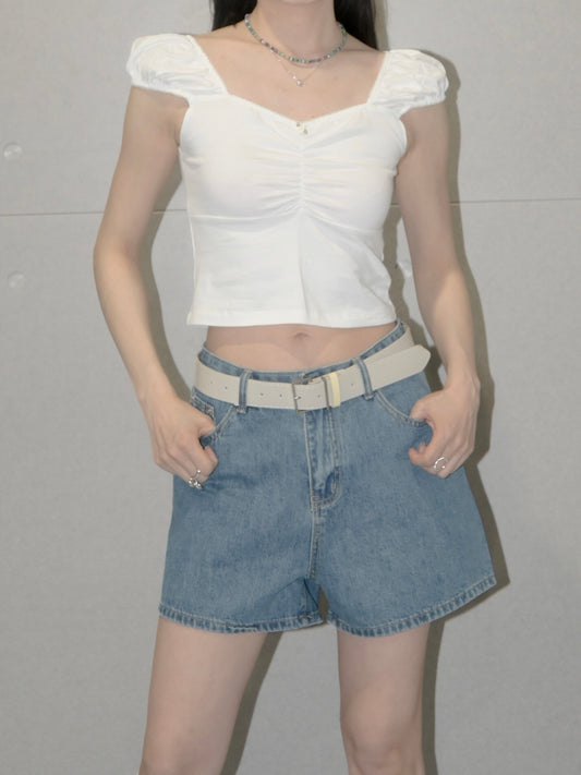 Cotton Puff Sleeve Tee
