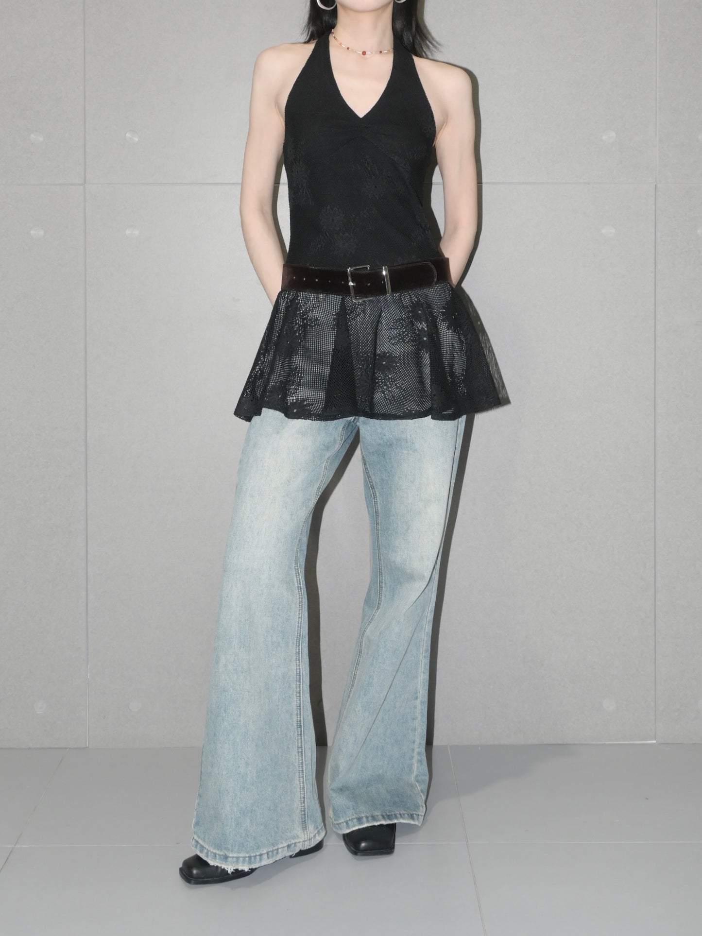 Peplum Halter Top