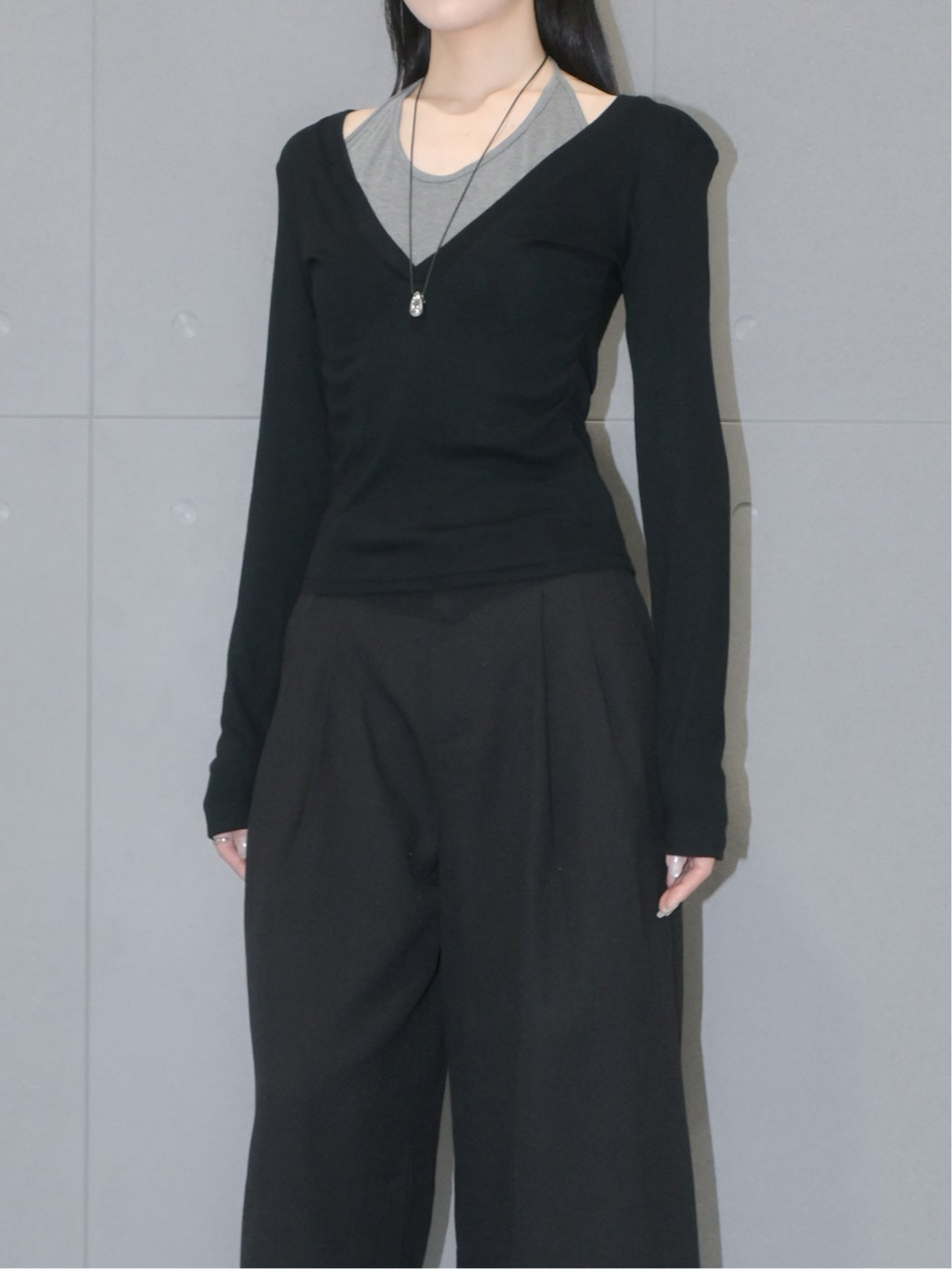 Halterneck Long Sleeve Top