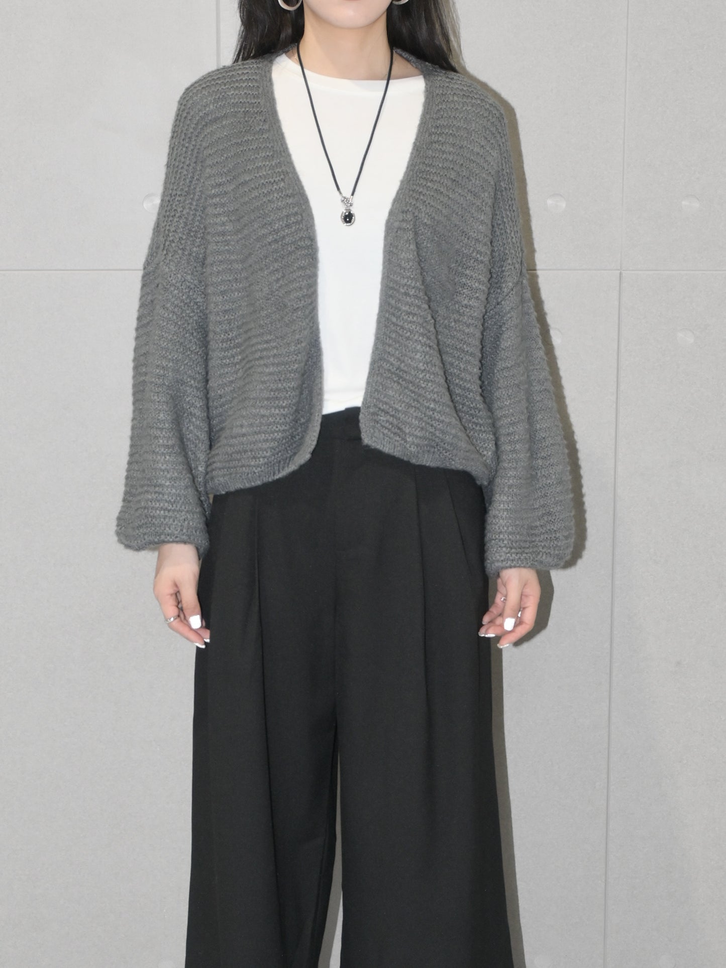 Open-Front Wool Cardigan