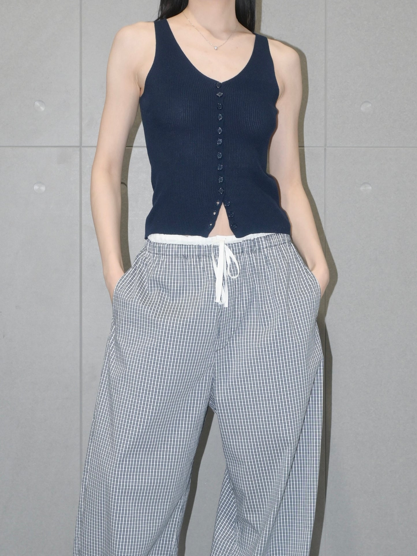 Buttoned Linen Tank Top