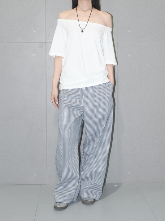 Checked Wide Leg Pant