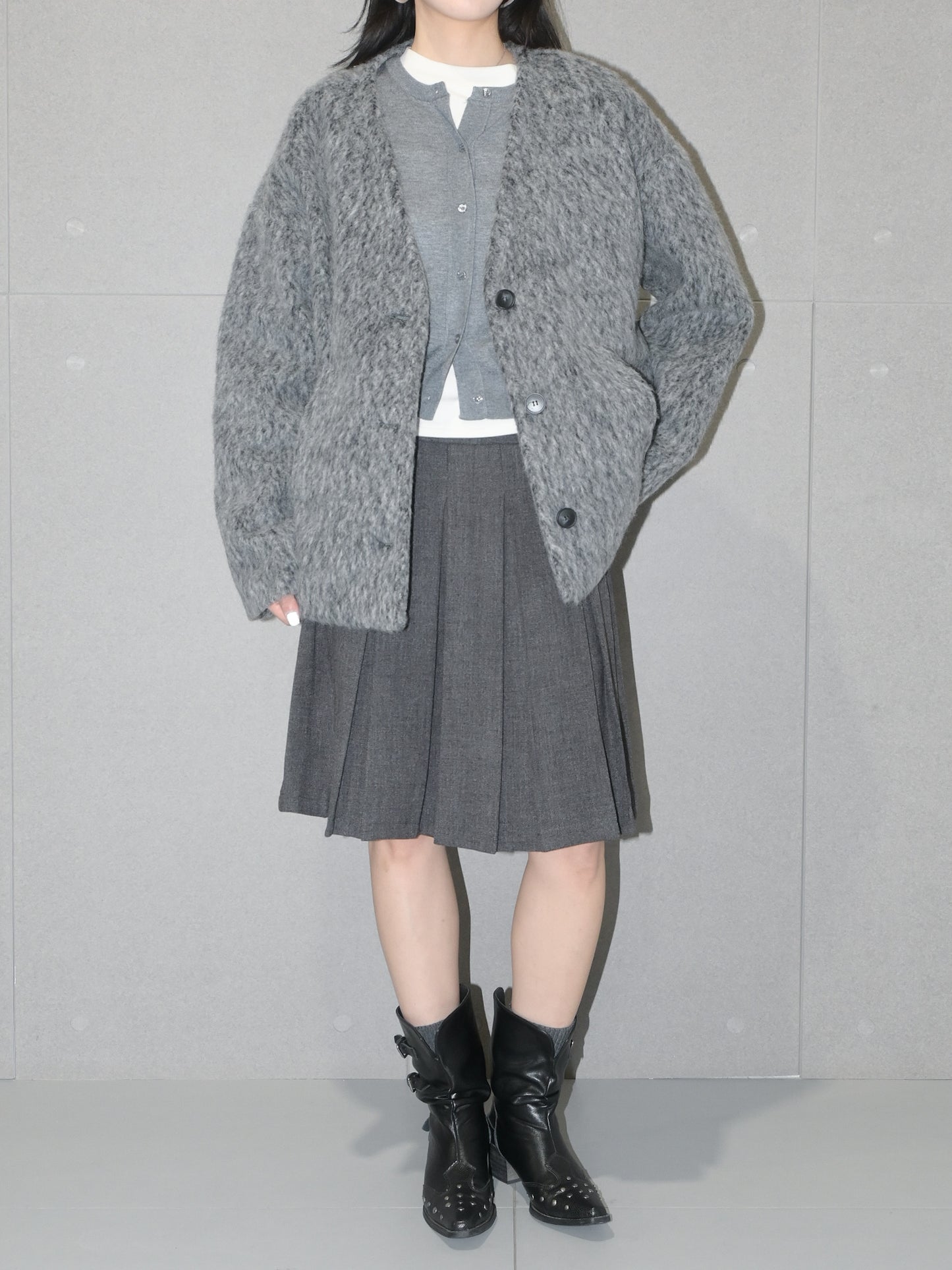 V-neck Wool Coat