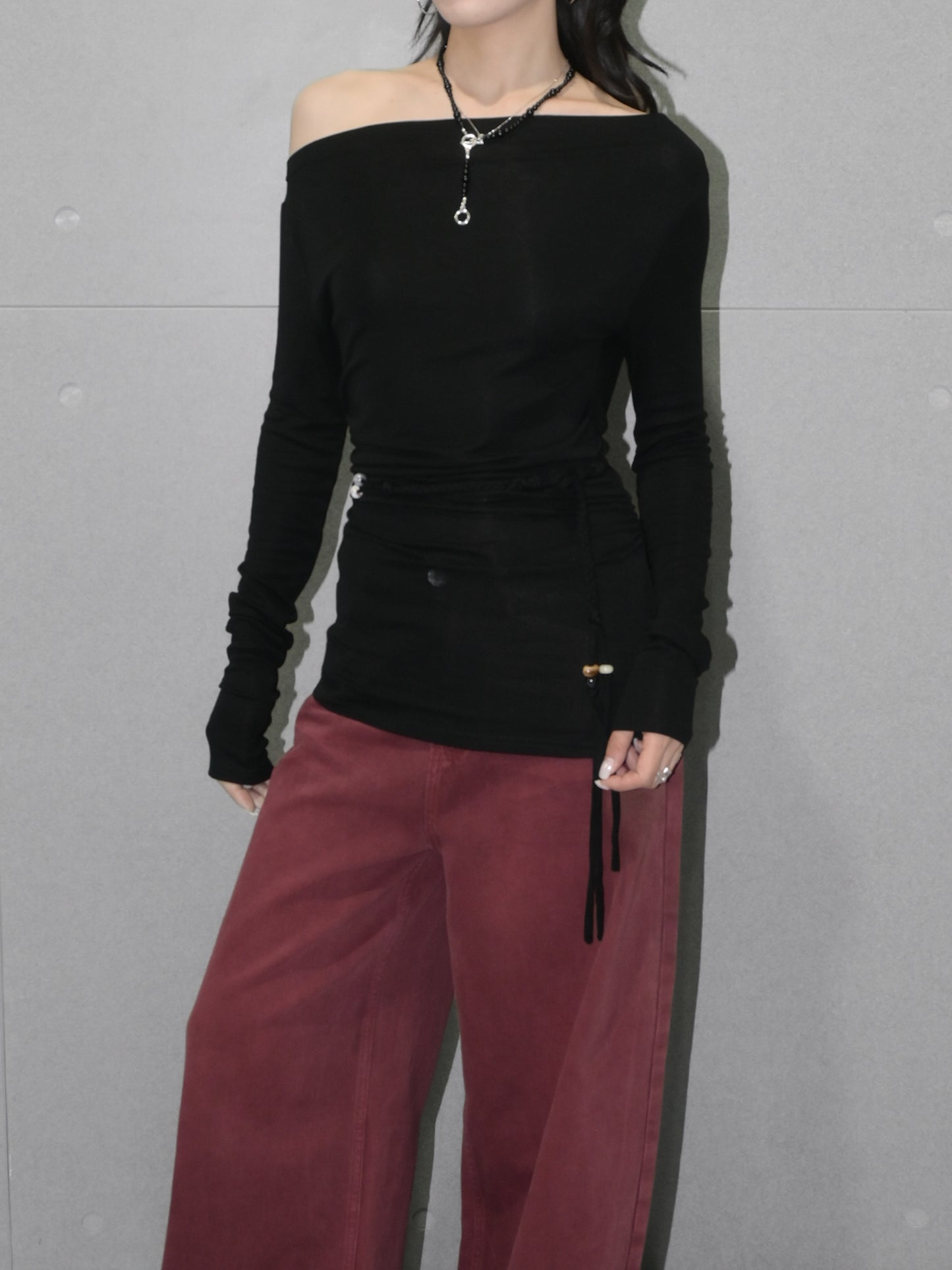 One Shoulder Wool Top