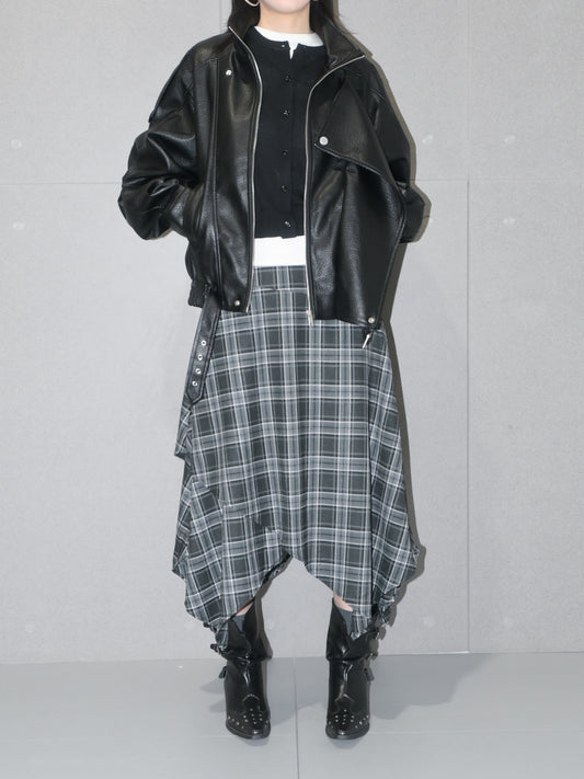 Layered Plaid Skirt