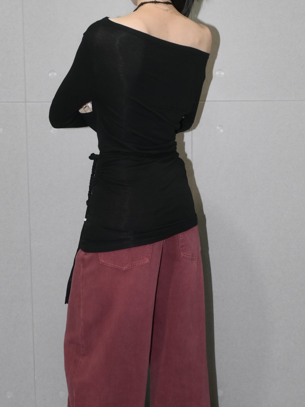 One Shoulder Wool Top