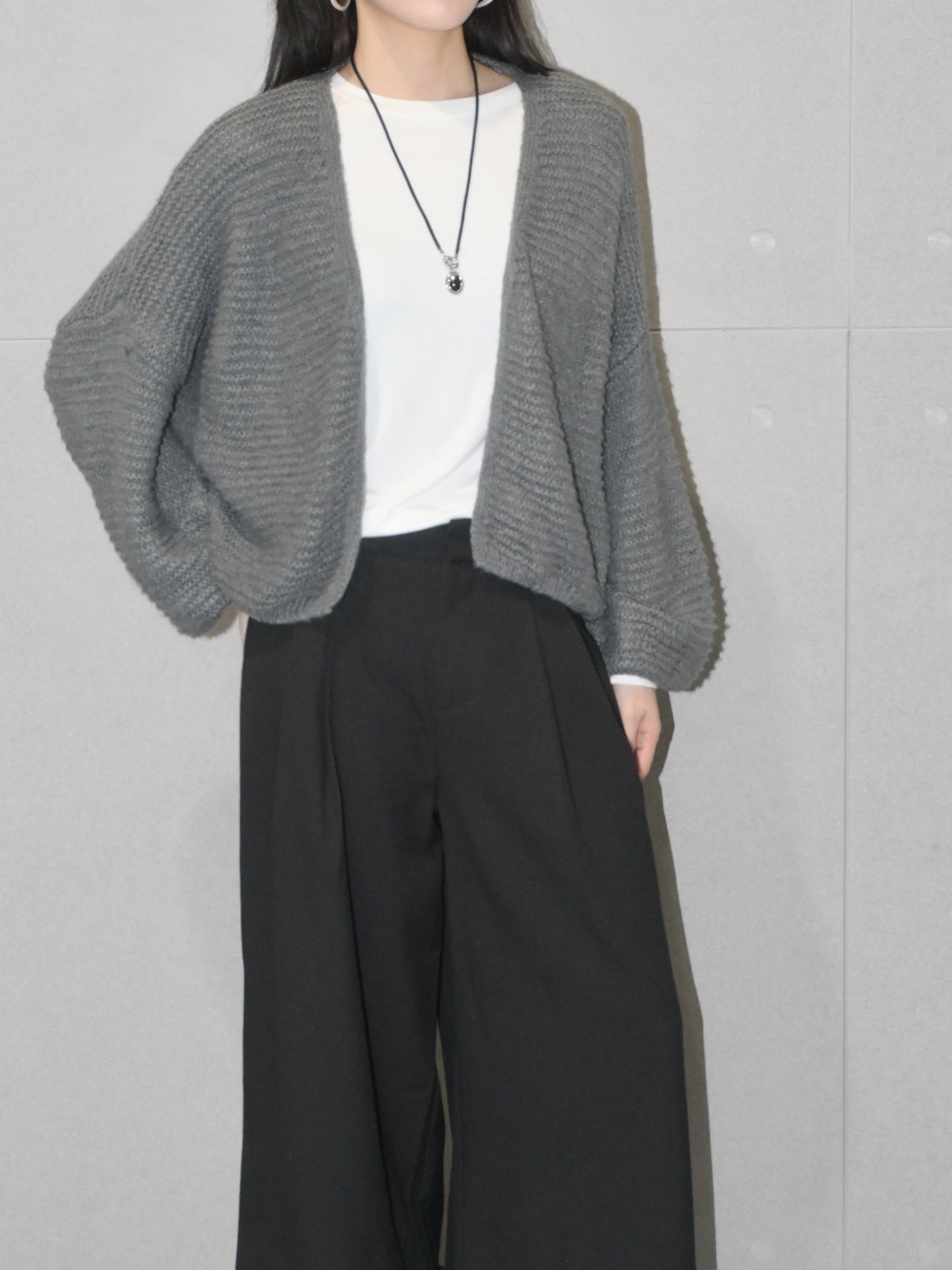 Open-Front Wool Cardigan