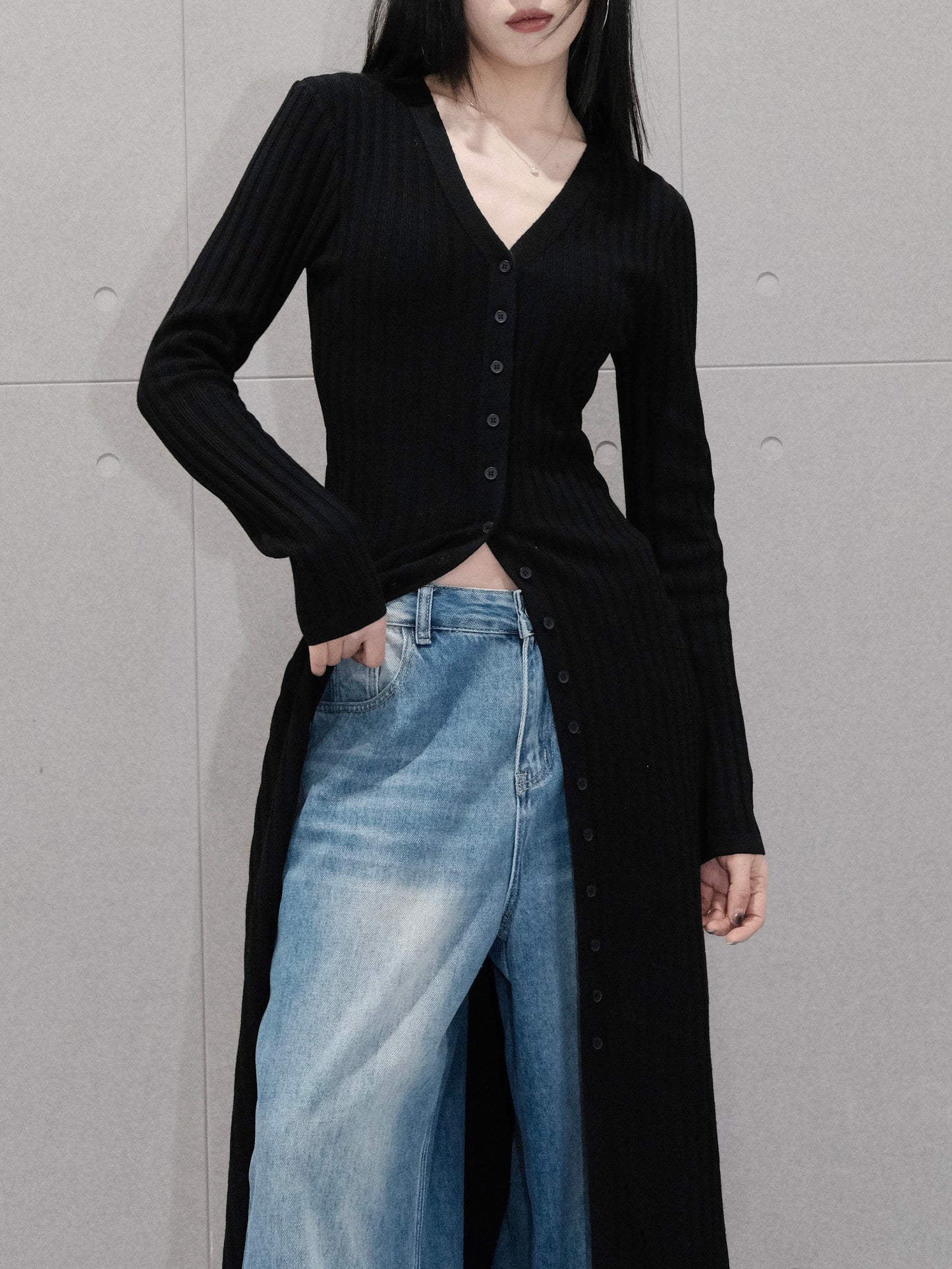 Kelly V Neck Long Cardigan