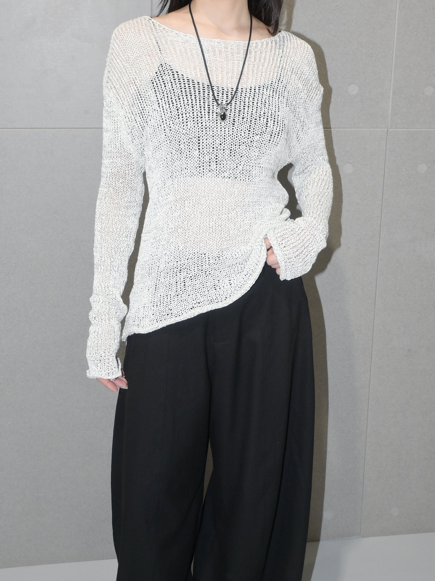 Mixed-Color Knit Top