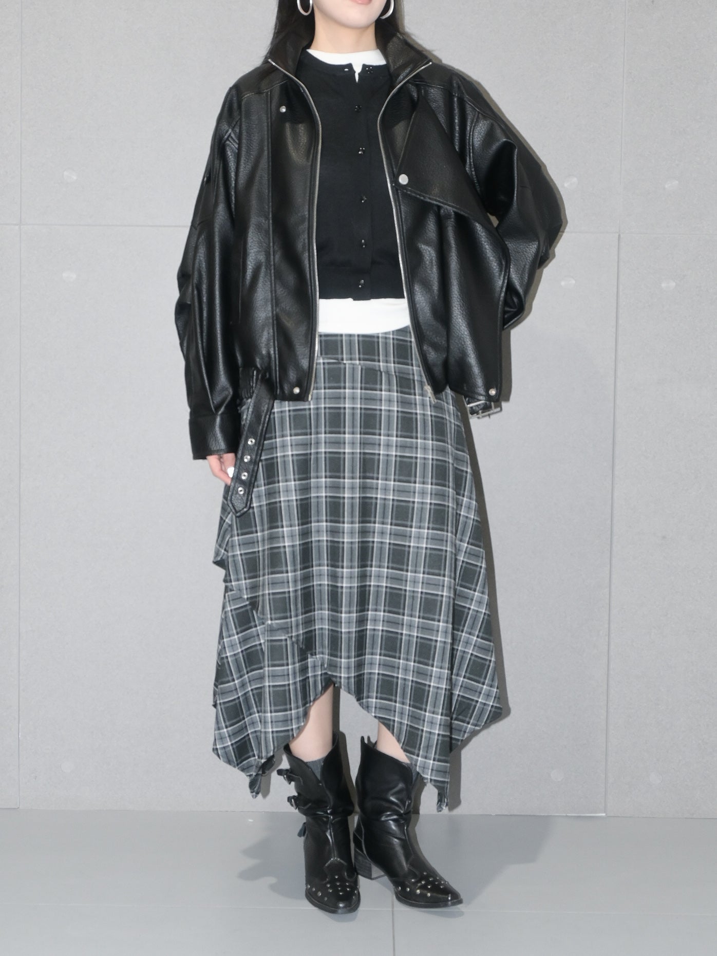 Layered Plaid Skirt