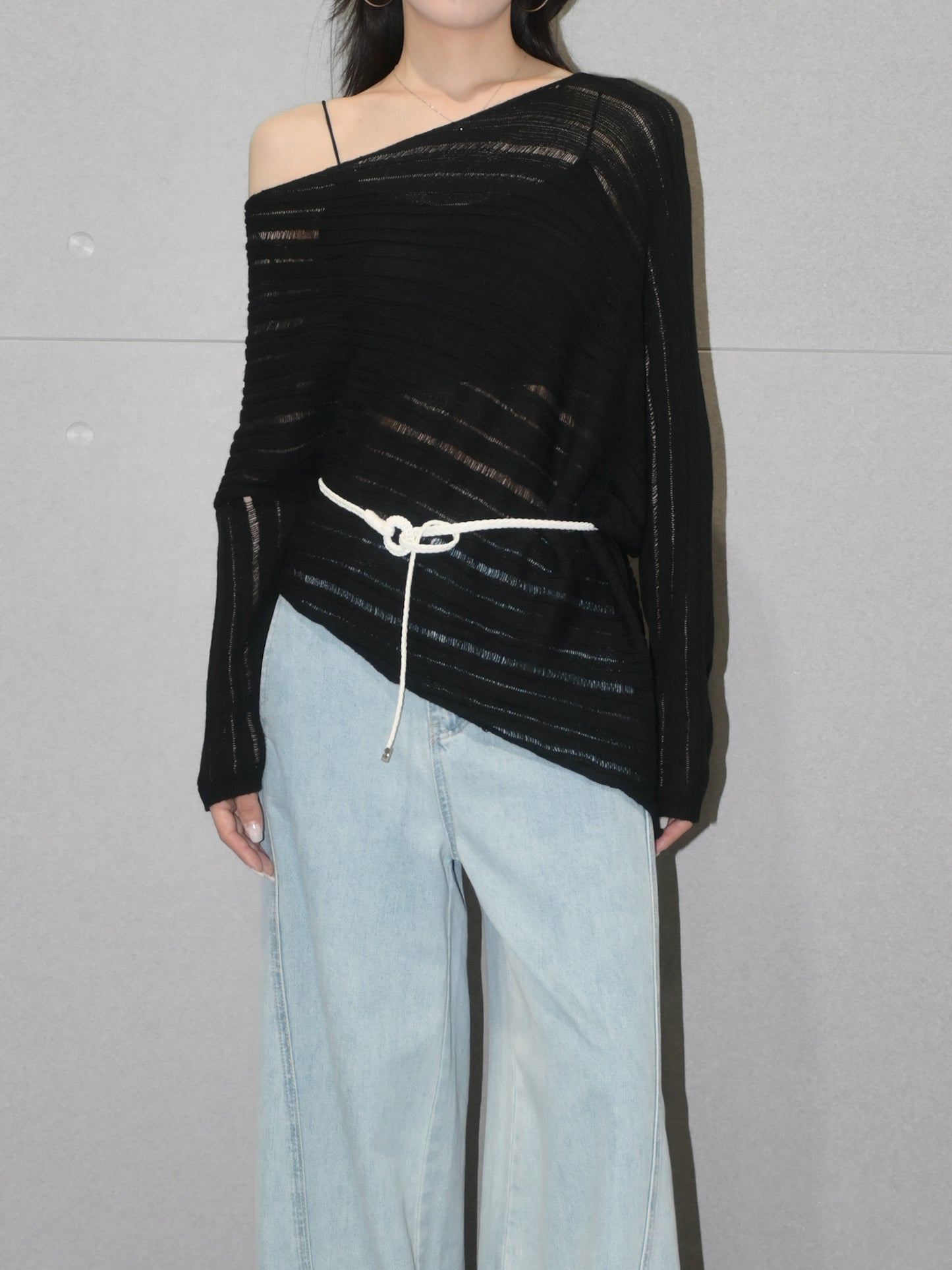 Openwork Knit Poncho