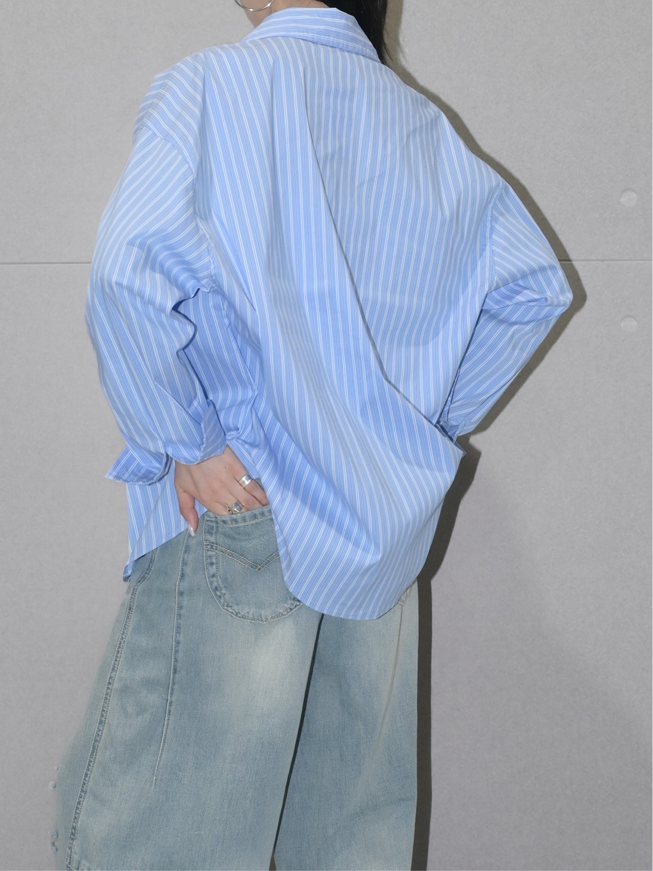 Contrast Stitch Stripe Shirt