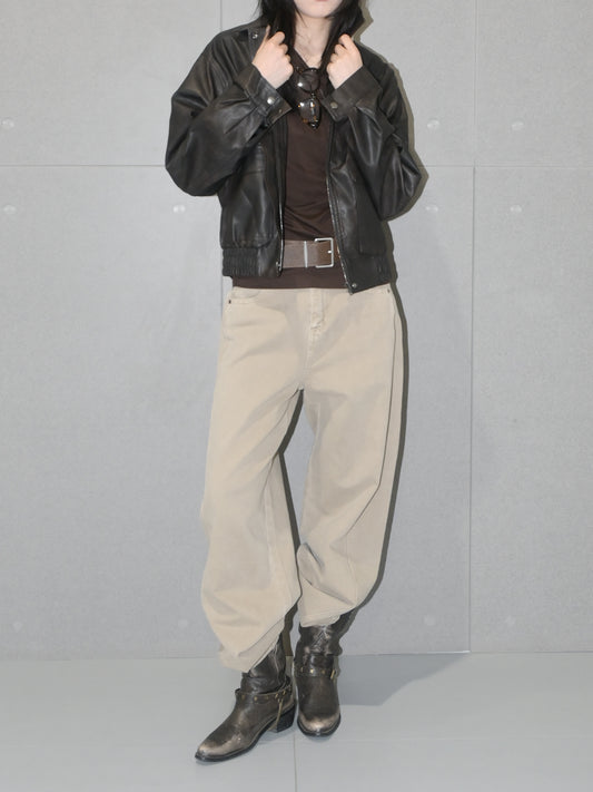 Cropped Vegan Leather Jacket