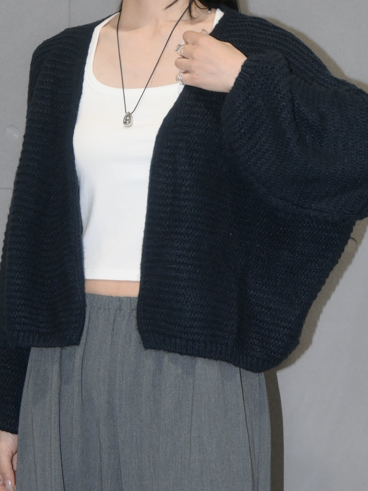 Open-Front Wool Cardigan