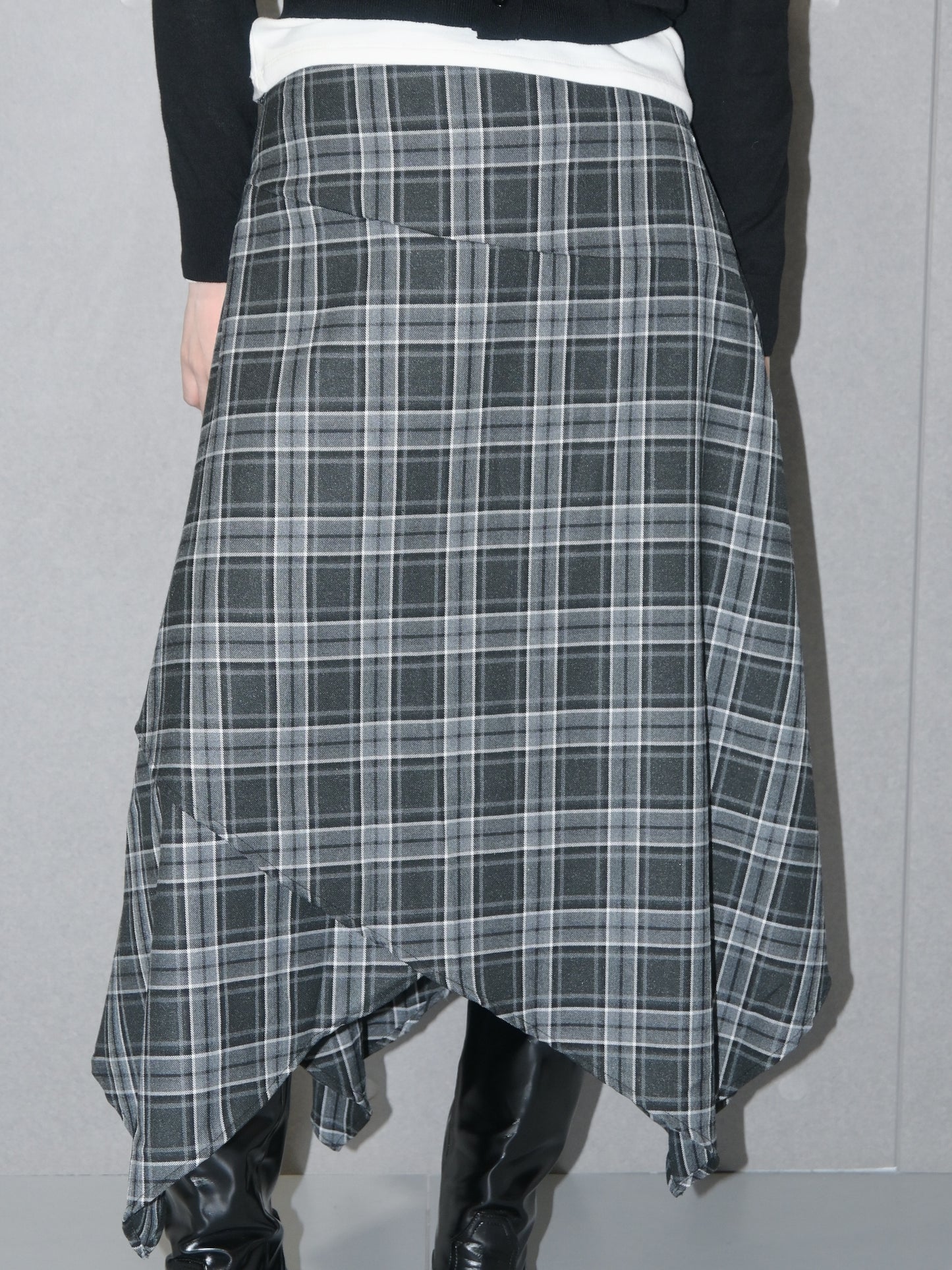 Layered Plaid Skirt