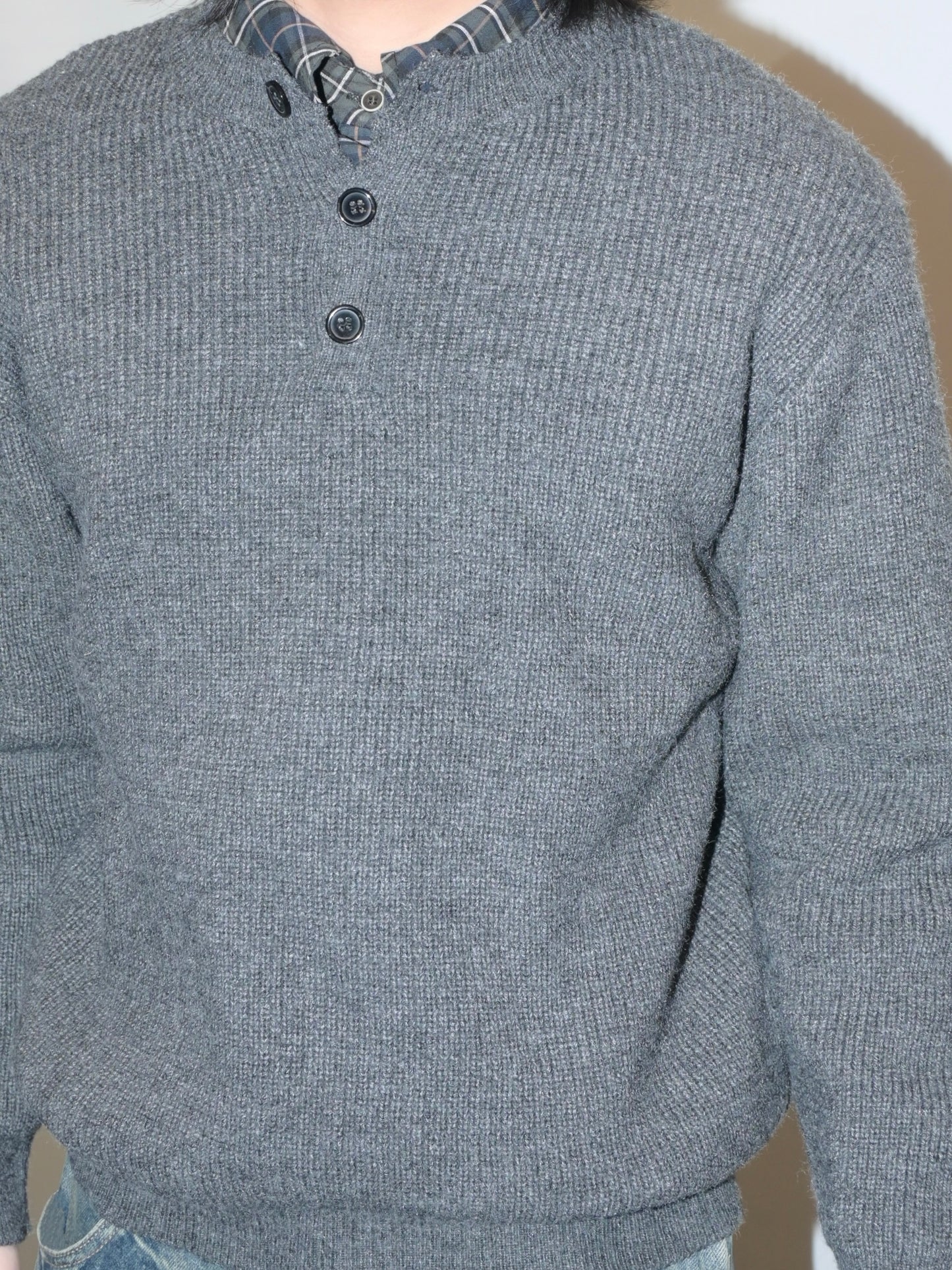 Ribbed Henley Sweater