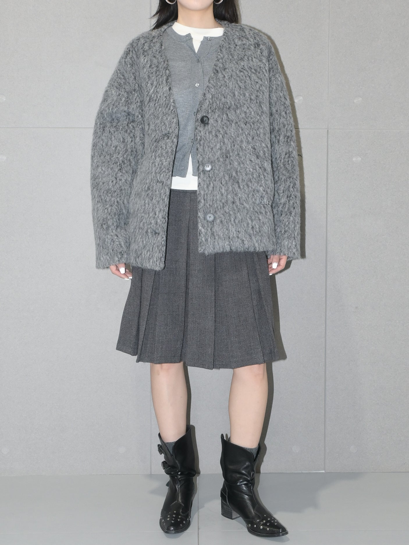 V-neck Wool Coat