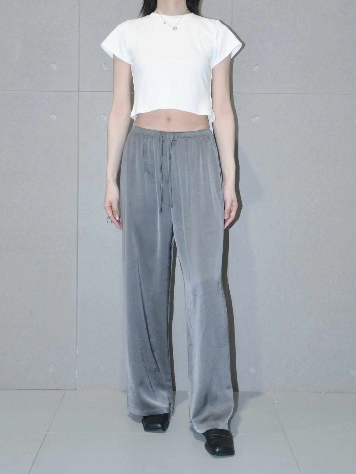 Crinkled Satin Pant