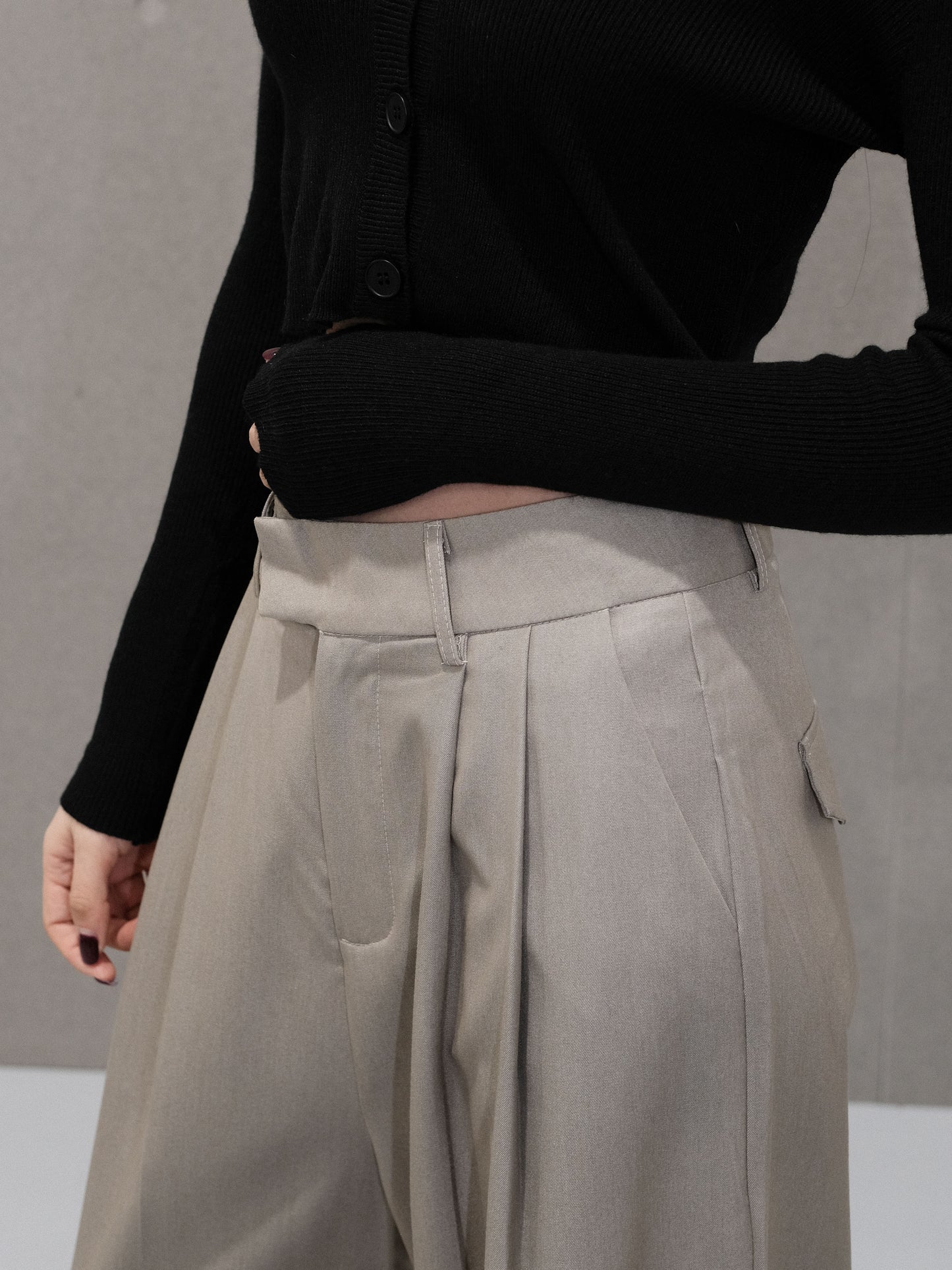 Ashen Wide-Leg Trousers