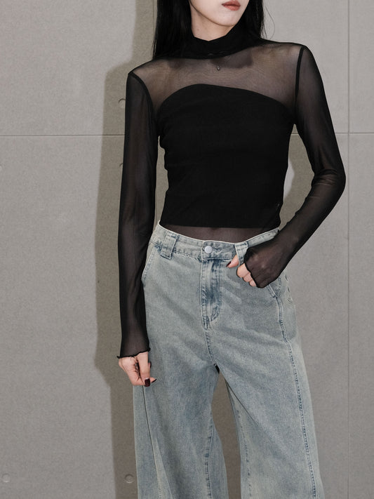 Mesh Long Sleeve Top