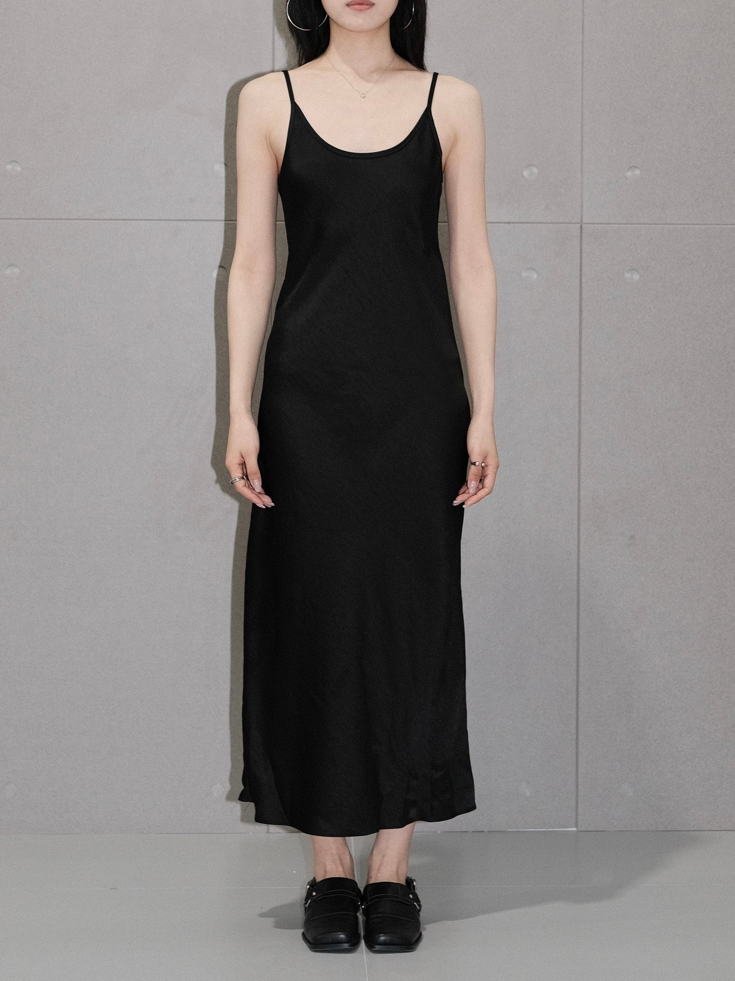 Open Back Satin Maxi Dress