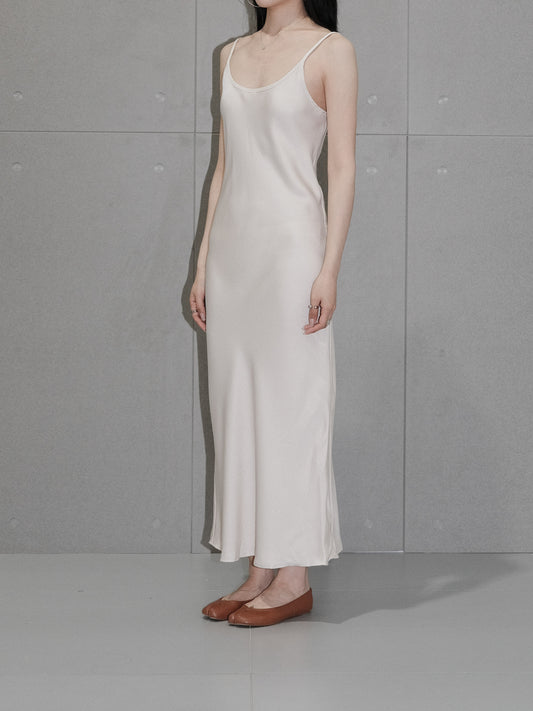 Open Back Satin Maxi Dress