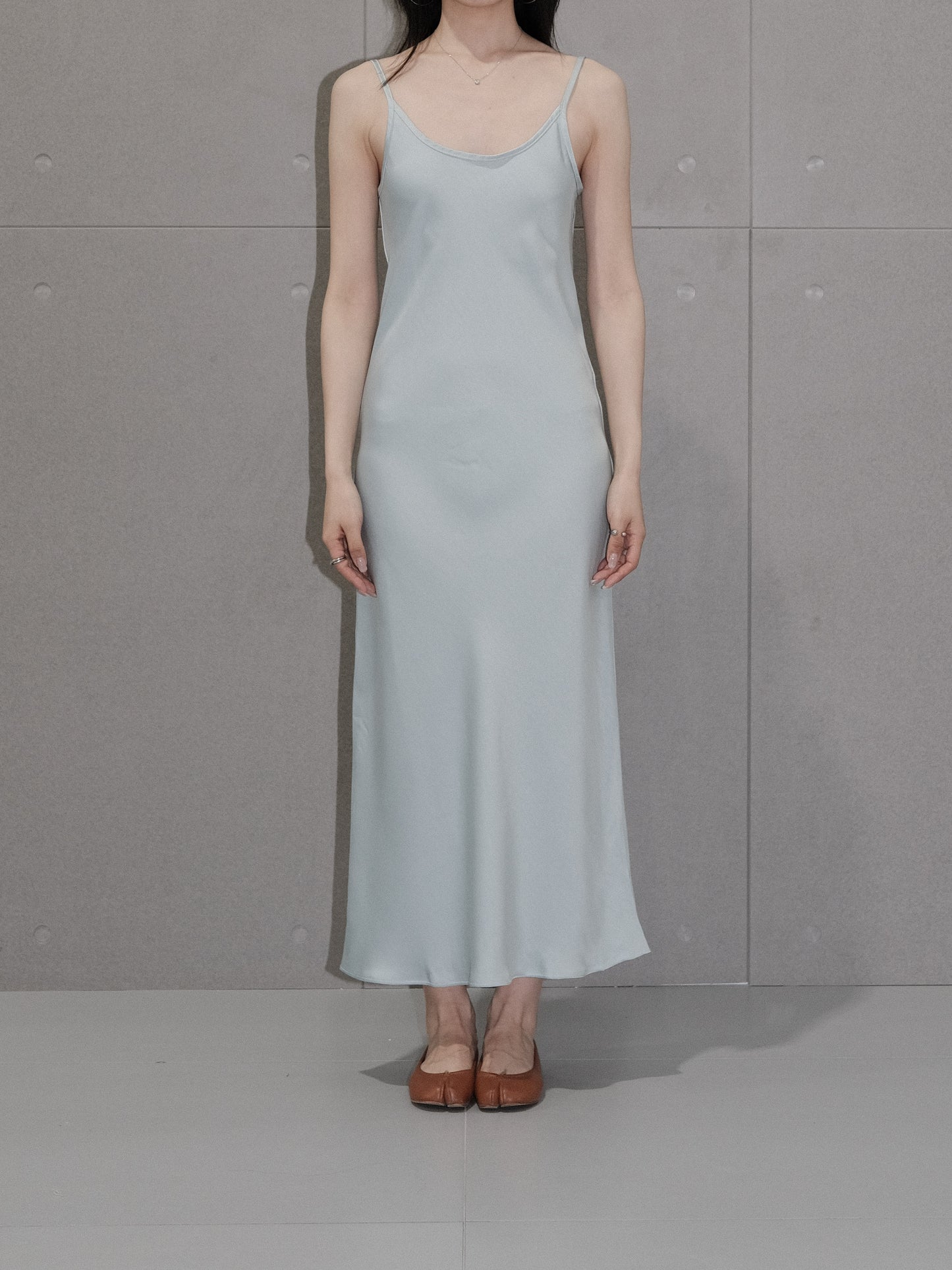 Open Back Satin Maxi Dress