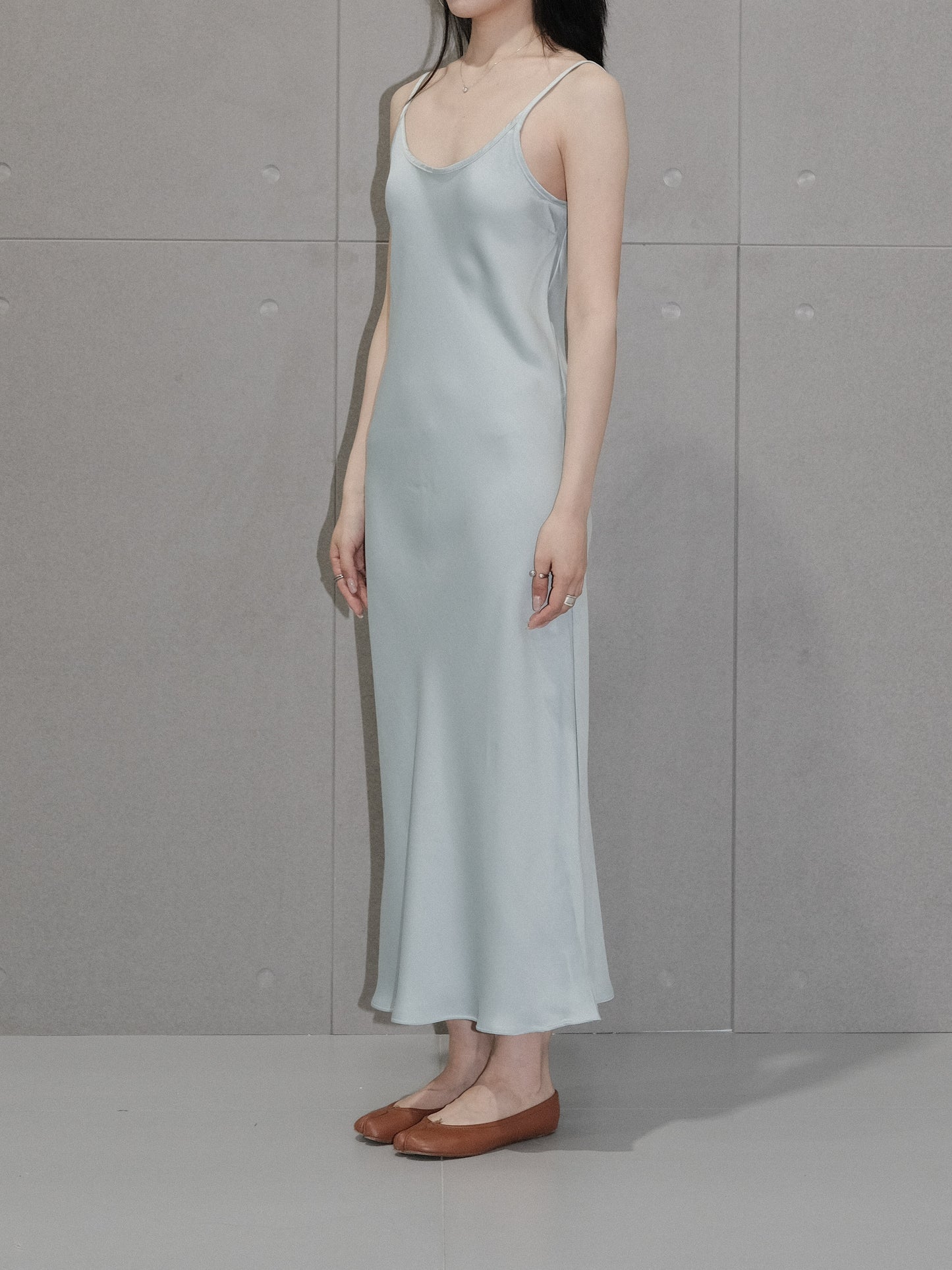 Open Back Satin Maxi Dress