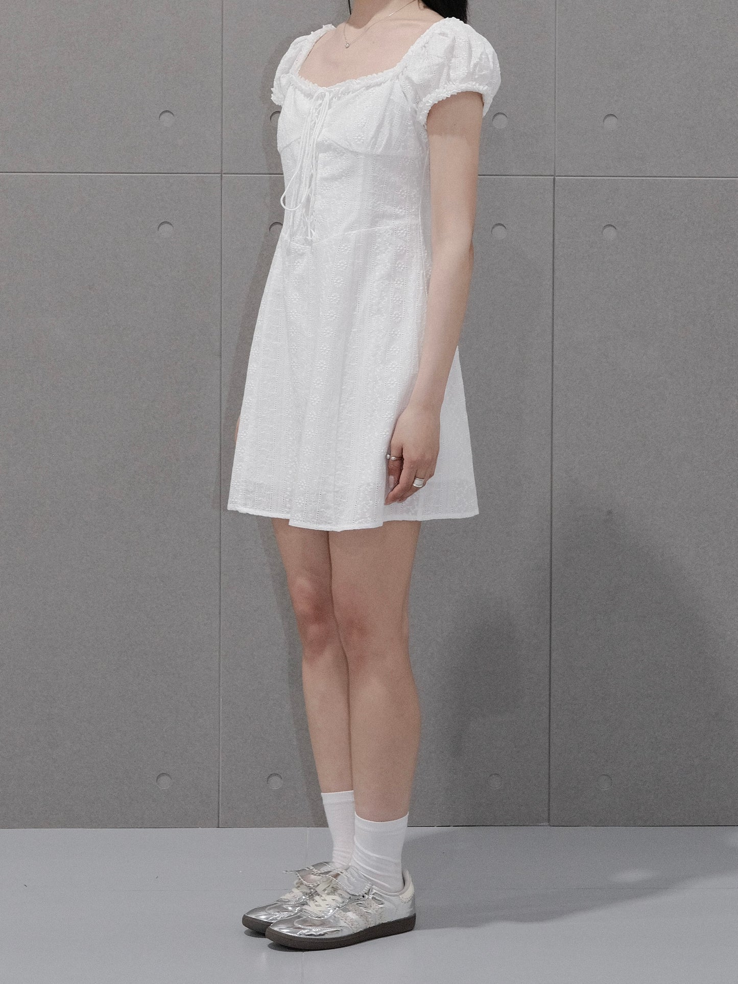 Cotton Lace Up Dress