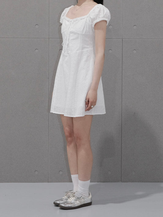 Cotton Lace Up Dress