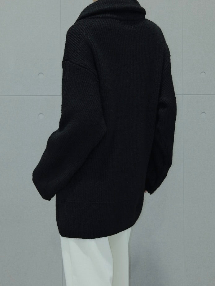 Chunky-knit Half-zip Sweater